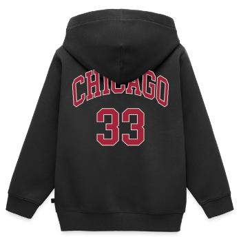 Chicago 33 - Sweat Premium à capuche zippé enfant bio - noir - Dos - AI Model Kid Male (0cm)