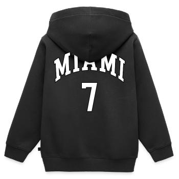 Miami 7 - Kinder Premium Organic Zip Hoodie - Schwarz - Hinten - AI Model Kid Male (0cm)
