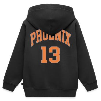 Phoenix 13 - Kinder Premium Organic Zip Hoodie - Schwarz - Hinten - AI Model Kid Male (0cm)