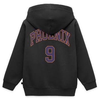 Phoenix 9 - Kinder Premium Organic Zip Hoodie - Schwarz - Hinten - AI Model Kid Male (0cm)