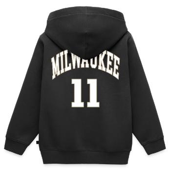 Milwaukee 11 - Sweat Premium à capuche zippé enfant bio - noir - Dos - AI Model Kid Male (0cm)