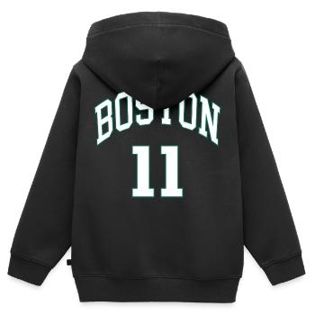 Boston 11 - Sweat Premium à capuche zippé enfant bio - noir - Dos - AI Model Kid Male (0cm)