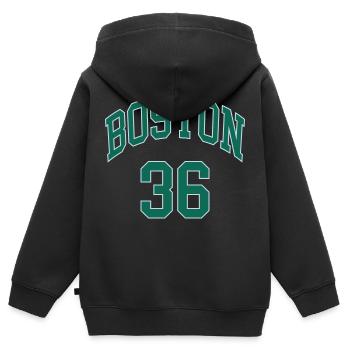 Boston 36 - Kinder Premium Organic Zip Hoodie - Schwarz - Hinten - AI Model Kid Male (0cm)
