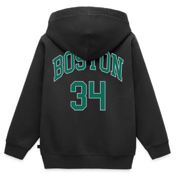 Boston 34 - Kinder Premium Organic Zip Hoodie - Schwarz - Hinten - AI Model Kid Male (0cm)