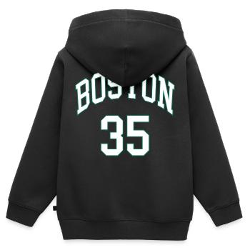 Boston 35 - Kinder Premium Organic Zip Hoodie - Schwarz - Hinten - AI Model Kid Male (0cm)