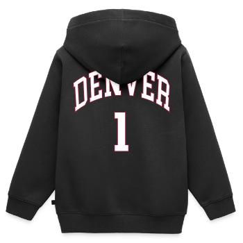 Denver 1 - Kinder Premium Organic Zip Hoodie - Schwarz - Hinten - AI Model Kid Male (0cm)