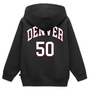 Denver 50 - Kinder Premium Organic Zip Hoodie - Schwarz - Hinten - AI Model Kid Male (0cm)