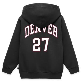 Denver 27 - Kinder Premium Organic Zip Hoodie - Schwarz - Hinten - AI Model Kid Male (0cm)