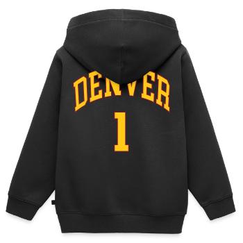 Denver 1 - Kinder Premium Organic Zip Hoodie - Schwarz - Hinten - AI Model Kid Male (0cm)