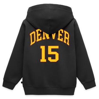 Denver 15 - Kinder Premium Organic Zip Hoodie - Schwarz - Hinten - AI Model Kid Male (0cm)