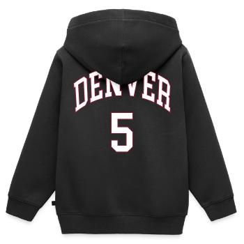 Denver 5 - Kinder Premium Organic Zip Hoodie - Schwarz - Hinten - AI Model Kid Male (0cm)