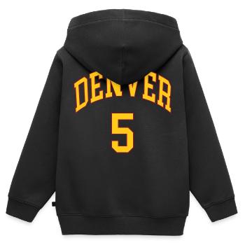 Denver 5 - Kinder Premium Organic Zip Hoodie - Schwarz - Hinten - AI Model Kid Male (0cm)