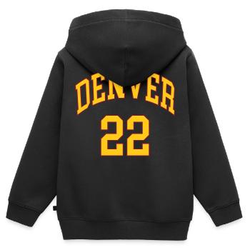 Denver 22 - Kinder Premium Organic Zip Hoodie - Schwarz - Hinten - AI Model Kid Male (0cm)