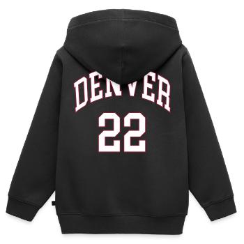 Denver 22 - Kinder Premium Organic Zip Hoodie - Schwarz - Hinten - AI Model Kid Male (0cm)