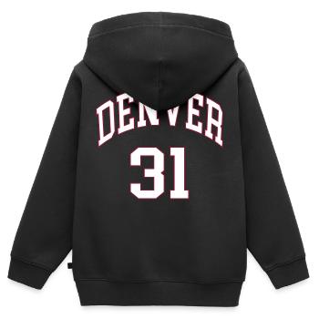Denver 31 - Kinder Premium Organic Zip Hoodie - Schwarz - Hinten - AI Model Kid Male (0cm)
