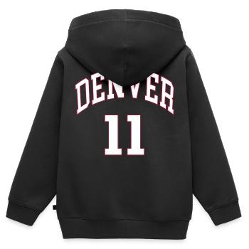 Denver 11 - Kinder Premium Organic Zip Hoodie - Schwarz - Hinten - AI Model Kid Male (0cm)