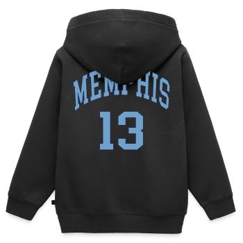 Memphis 13 - Kinder Premium Organic Zip Hoodie - Schwarz - Hinten - AI Model Kid Male (0cm)