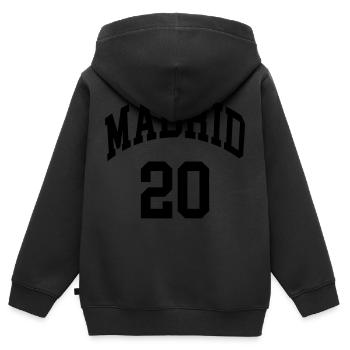 Madrid 20 - Sweat Premium à capuche zippé enfant bio - noir - Dos - AI Model Kid Male (0cm)