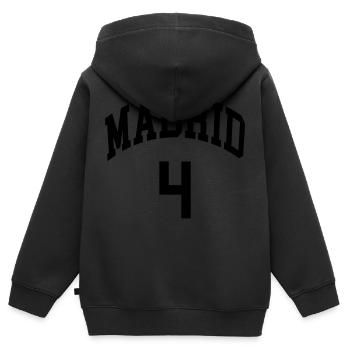 Madrid 4 - Sweat Premium à capuche zippé enfant bio - noir - Dos - AI Model Kid Male (0cm)