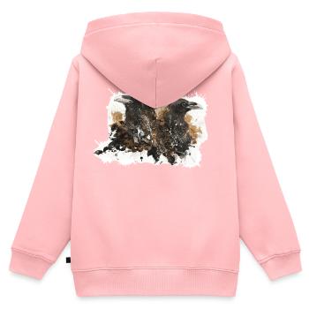 Raven - Kinder Premium Organic Zip Hoodie - Rosa - Hinten - AI Model Kid Female (0cm)