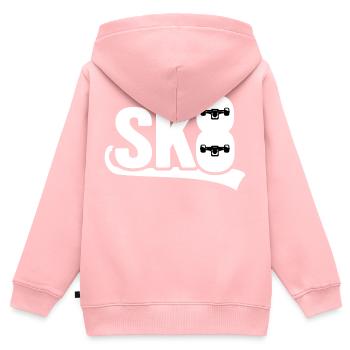 skateboard sk8 halfpipe skateboarder skate ride - Kinder Premium Organic Zip Hoodie - Rosa - Hinten - AI Model Kid Female (0cm)
