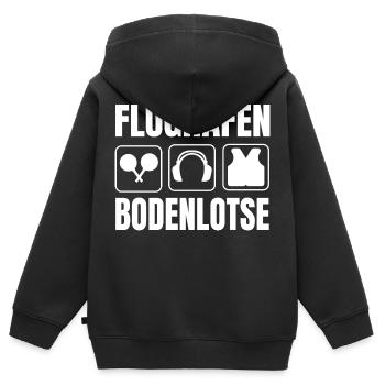 Flughafen Bodenlotse Marshaller Beruf Luftfahrt - Kinder Premium Organic Zip Hoodie - Schwarz - Hinten - AI Model Kid Male (0cm)