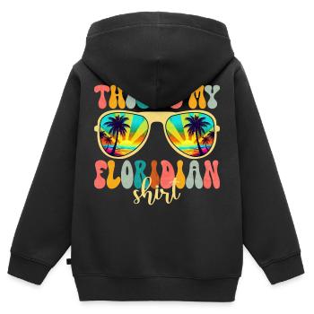 Liebt Florida Sommerferien - Kinder Premium Organic Zip Hoodie - Schwarz - Hinten - AI Model Kid Male (0cm)