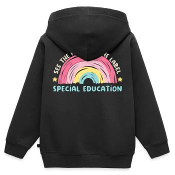 See The Able Not The Label Special Education - Sweat Premium à capuche zippé enfant bio - noir - Dos - AI Model Kid Male (0cm)