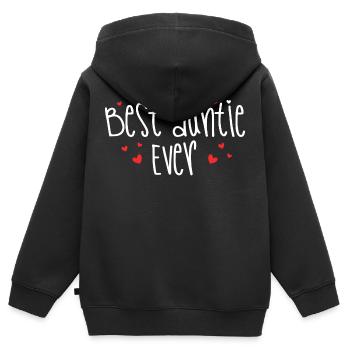 Best auntie ever - Sweat Premium à capuche zippé enfant bio - noir - Dos - AI Model Kid Male (0cm)