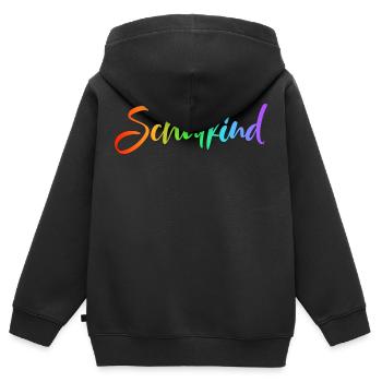 Schulkind Schrift Schriftzug Cap Mütze Snapback - Kinder Premium Organic Zip Hoodie - Schwarz - Hinten - AI Model Kid Male (0cm)