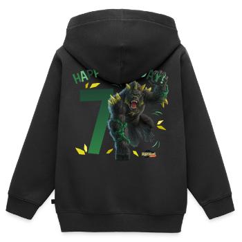 schleich® ELDRADOR® CREATURES Happy Birthday 7 - Kinder Premium Organic Zip Hoodie - Schwarz - Hinten - AI Model Kid Male (0cm)
