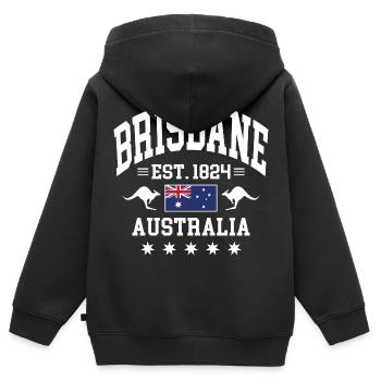 Brisbane - Sweat Premium à capuche zippé enfant bio - noir - Dos - AI Model Kid Male (0cm)