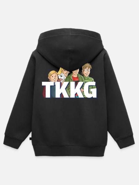 TKKG Logo Mit Der Bande - Kinder Premium Organic Zip Hoodie - Schwarz