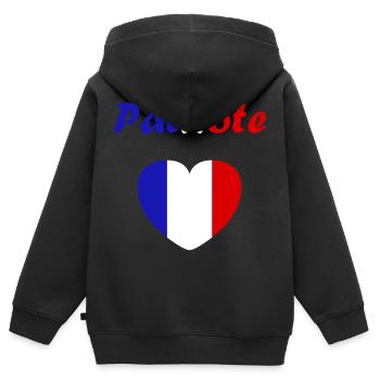 PATRIOT - Kids Premium Organic Zip-up Hoodie - black - Back - AI Model Kid Male (0cm)