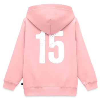 15 Numbers White - Kids Premium Organic Zip-up Hoodie - rose - Back - AI Model Kid Female (0cm)