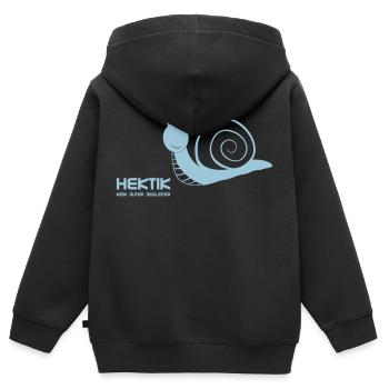 Hektik kein guter Begleiter - Kinder Premium Organic Zip Hoodie - Schwarz - Hinten - AI Model Kid Male (0cm)