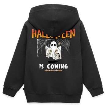 Halloween is coming - Kids Premium Organic Zip-up Hoodie - black - Back - AI Model Kid Male (0cm)