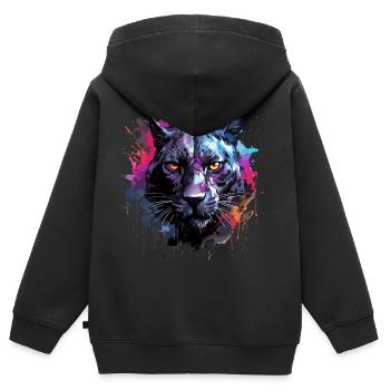 Schwarzer Panther - Kinder Premium Organic Zip Hoodie - Schwarz - Hinten - AI Model Kid Male (0cm)