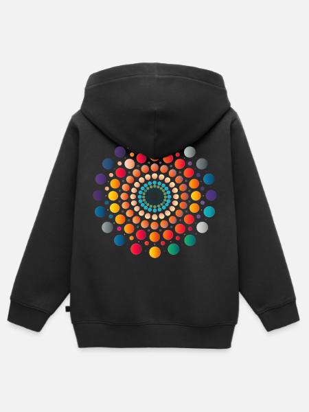 Abstrakte Dot-Geometrie: Einzigartiges Design - Kinder Premium Organic Zip Hoodie - Schwarz