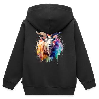 Goat, goat - Kids Premium Organic Zip-up Hoodie - black - Back - AI Model Kid Male (0cm)