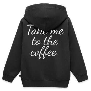 Take me to the coffee - Kids Premium Organic Zip-up Hoodie - black - Back - AI Model Kid Male (0cm)
