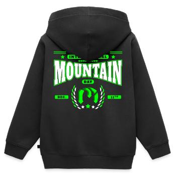 Internationaler Tag der Berge - Kinder Premium Organic Zip Hoodie - Schwarz - Hinten - AI Model Kid Male (0cm)