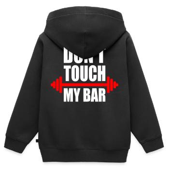 Dont touch my bar - Kinder Premium Organic Zip Hoodie - Schwarz - Hinten - AI Model Kid Male (0cm)