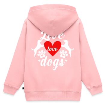 Leben Liebe Hunde - Kinder Premium Organic Zip Hoodie - Rosa - Hinten - AI Model Kid Female (0cm)