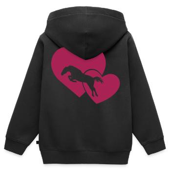 jumping Hearts - Kinder Premium Organic Zip Hoodie - Schwarz - Hinten - AI Model Kid Male (0cm)