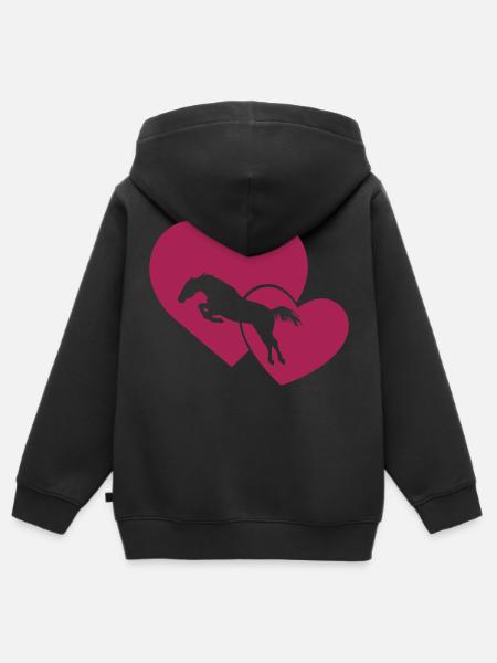 jumping Hearts - Kinder Premium Organic Zip Hoodie - Schwarz