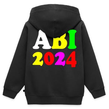 Abi 2024 - Kinder Premium Organic Zip Hoodie - Schwarz - Hinten - AI Model Kid Male (0cm)