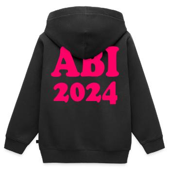 Abi 2024 - Kinder Premium Organic Zip Hoodie - Schwarz - Hinten - AI Model Kid Male (0cm)