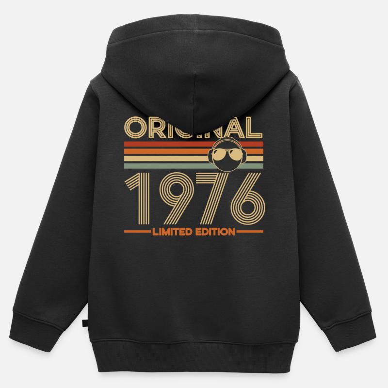 1976 - Sweat Premium à capuche zippé enfant bio - noir