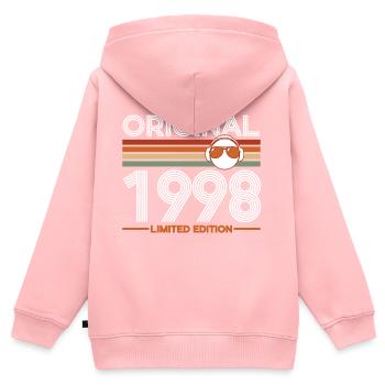1998 - Kinder Premium Organic Zip Hoodie - Rosa - Hinten - AI Model Kid Female (0cm)